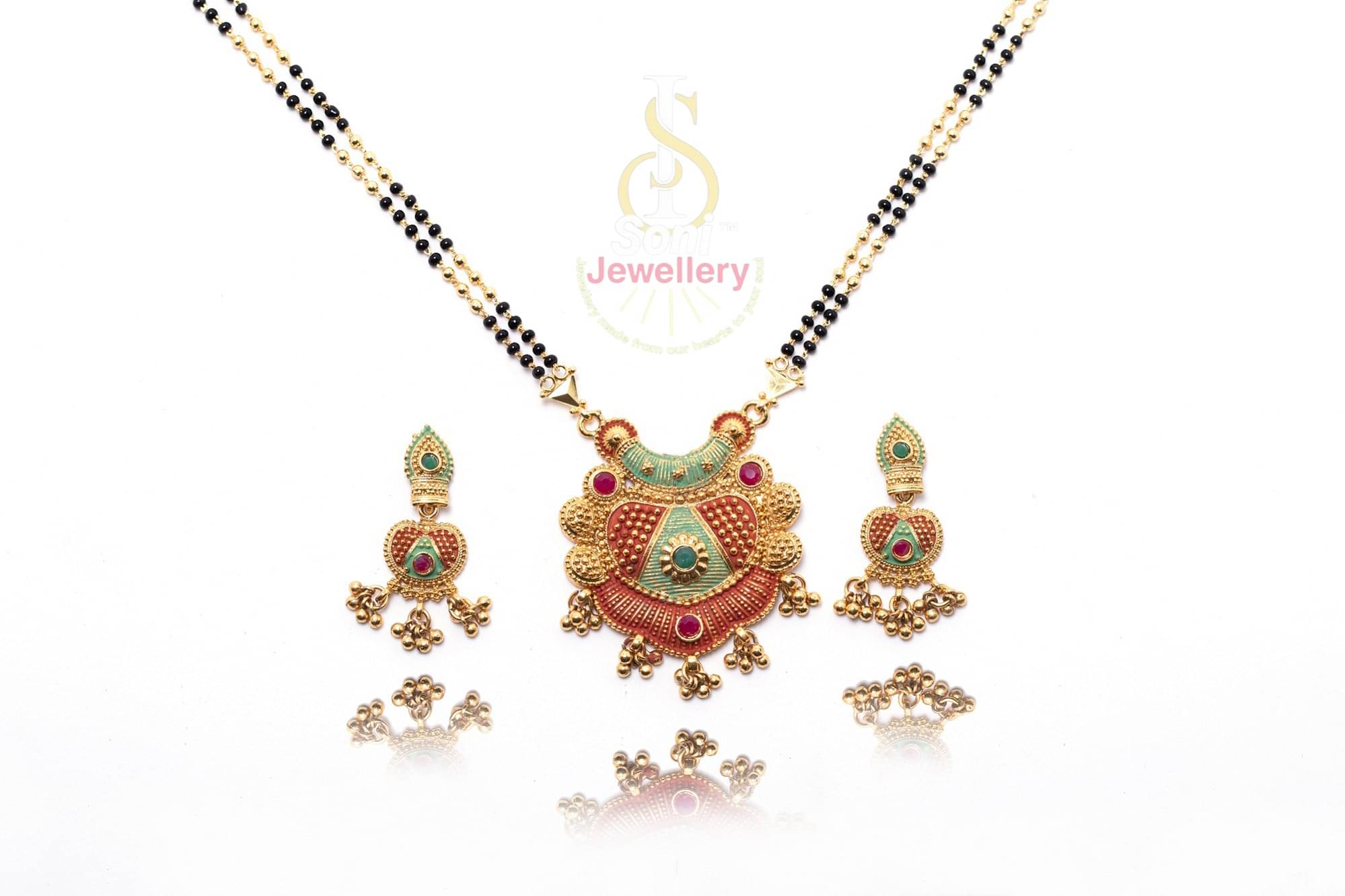 Soni jewellery - Golden Mangalsutra Set ( Pack of 3 ) Soni jewellery - Golden Mangalsutra Set ( Pack of 3 )