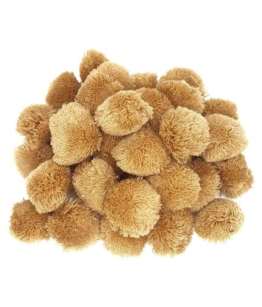     			PRANSUNITA Pom Pom Big Wool Balls 230 pcs : Color Light Brown, 20 mm dai, Used for Art & Craft, Dresses, Room Decoration, Jewelry Making etc