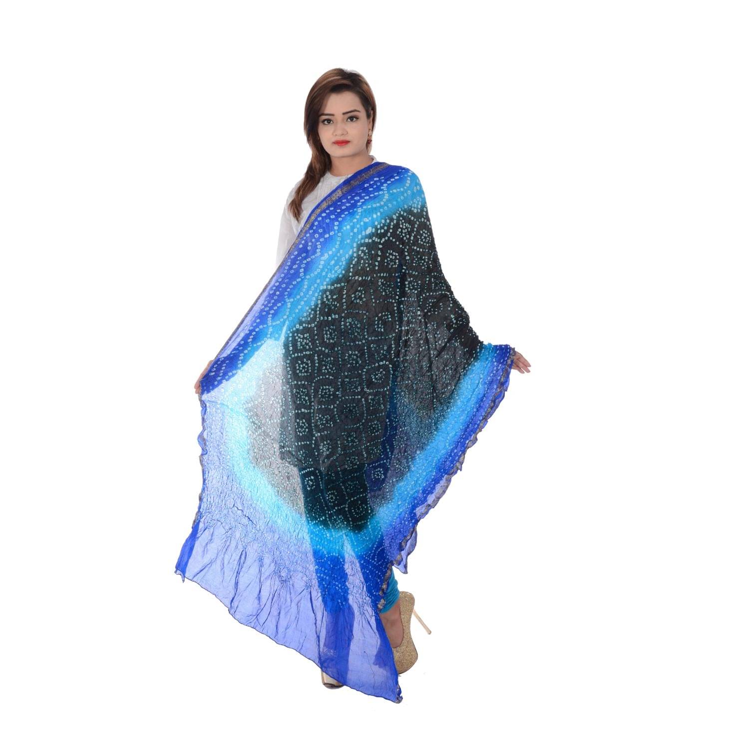    			Raj Multicoloured Art Silk Bandhej Dupatta