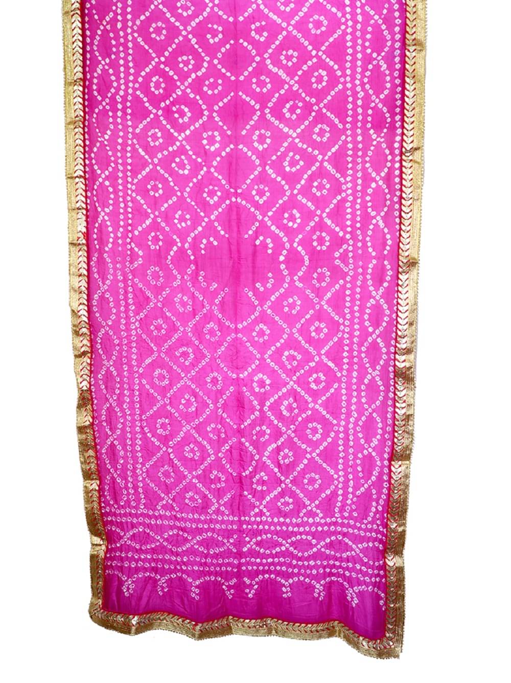     			Raj Pink Art Silk Tie & Dye Dupatta