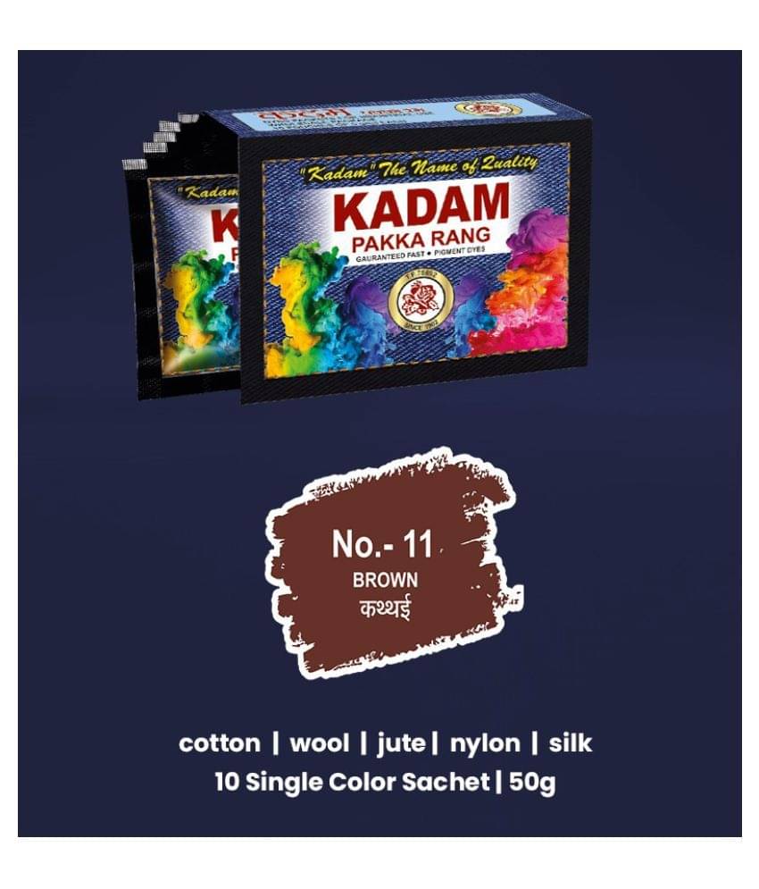     			KADAM Fabric Dye Colour, Shade 11 Brown, Pack of 10 Single Color Pouches