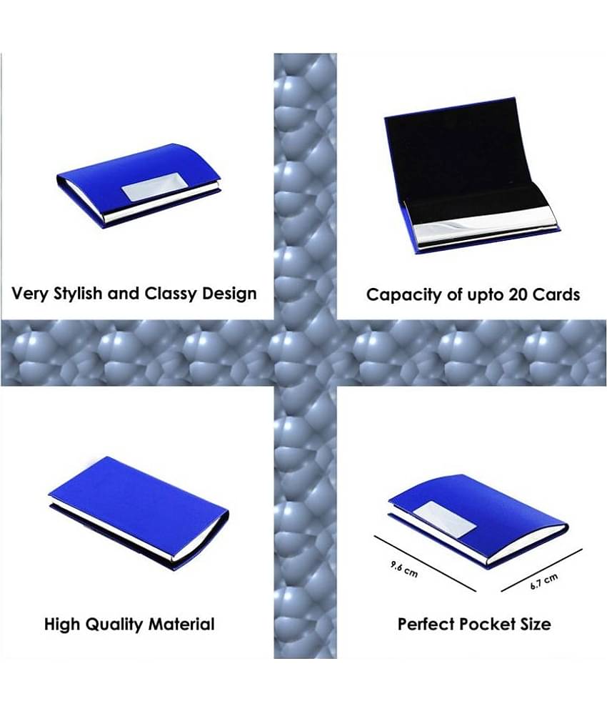 Multicolor Artificial Leather Professional Looking Debit/Credit/Business/Visiting Card Holders for Men and Women Set of 2 (upto 10 Cards Capacity)