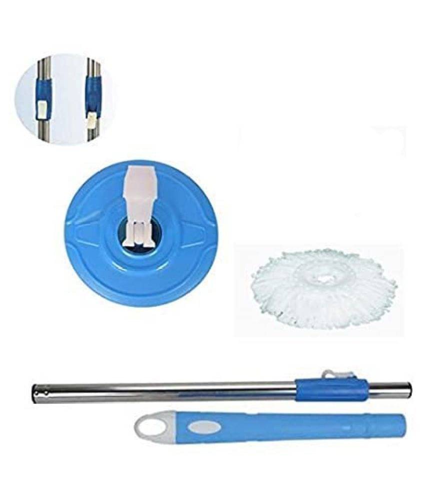     			SHOPEXNOW Stainless Steel and Plastic Mop Rod Stick with 360 Degree Rotating Pole with 1 Refills Set (Standard Size, Multicolor)