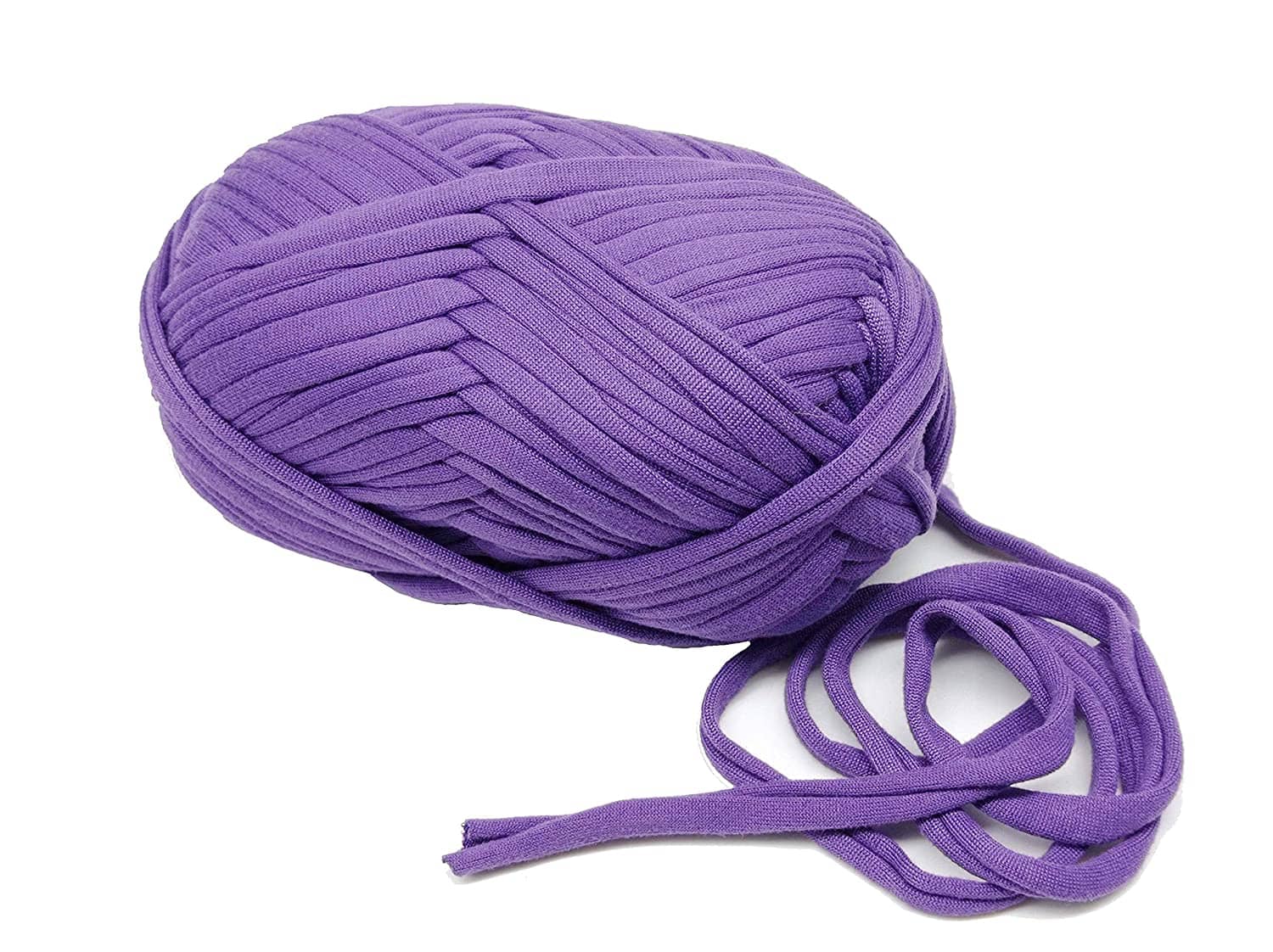 T-Shirt Yarn Carpet, Knitting Yarn for Hand DIY Bag Blanket Cushion Crocheting Projects TSH New 100 GMS (Purple) - Stationery | Buy online on ZillyBuy