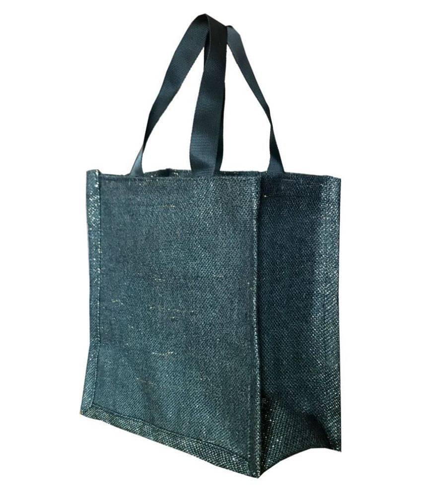     			Foonty - Black Jute Lunch Bag