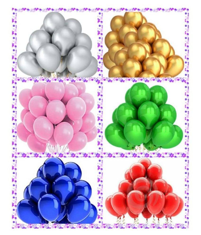     			Kiran Enterprises 60 Pcs Party Decorations Balloons (Multicolour, Pack of 60)