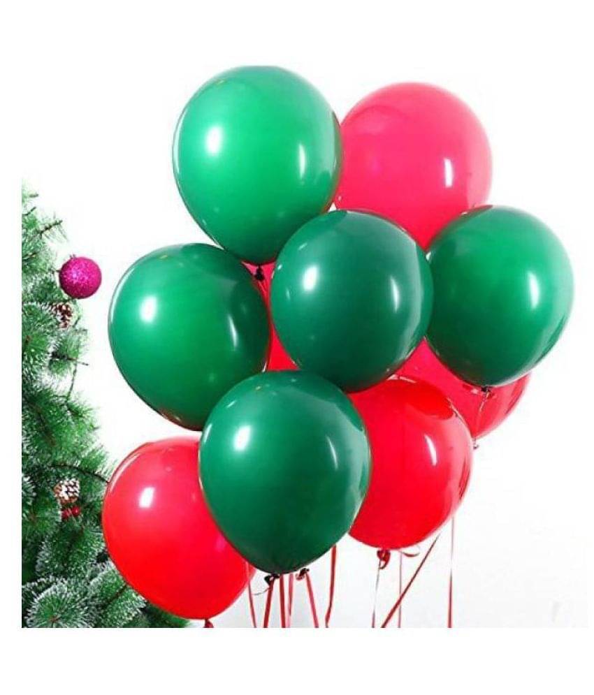     			Kiran Enterprises Solid Birthday Party Decoration Balloons (Green, Red) Pack of 50