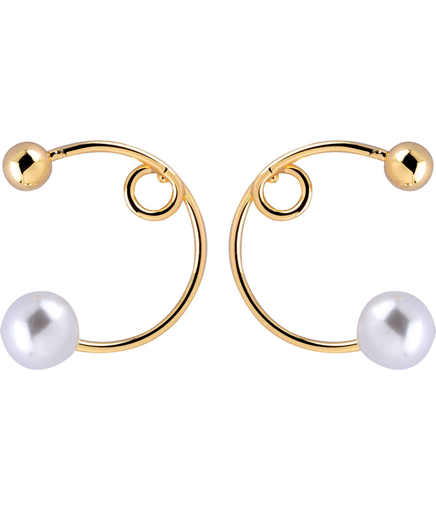 SILVER SHINE Party Wear Antique Pearl Stud Earring For Women Girl - Earrings | Buy online on ZillyBuy