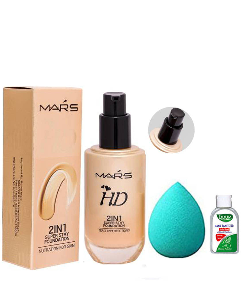     			Adbeni Combo-  Foundation With Beauty Blender, (GC1382) Makeup Kit Pack of 3 125