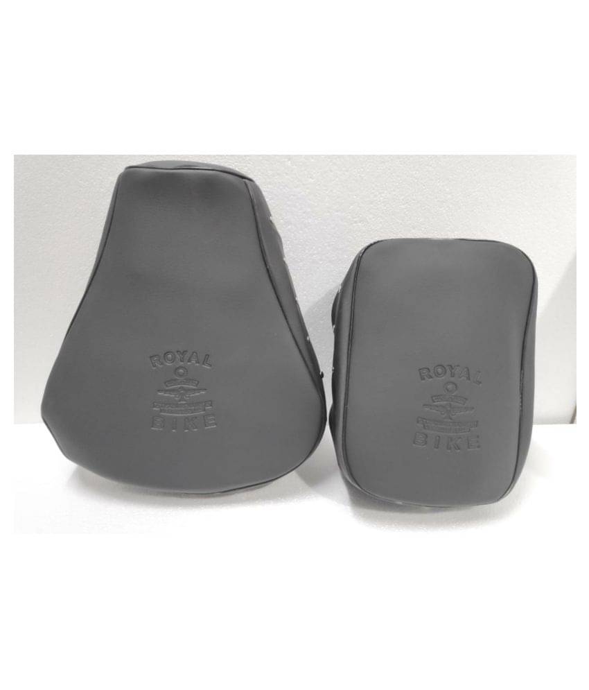 PURE BIKING Fancy Black Button Seat Cover For Royal Enfield Classic , Classic 350.500 CC     			PURE BIKING Fancy Black Button Seat Cover For Royal Enfield Classic , Classic 350.500 CC