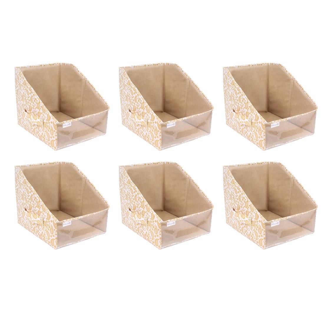     			PrettyKrafts Leggings stacker, Organiser for clothes, Leggings, T Shirts, Tops storage boxes, (Set of 6), Brown