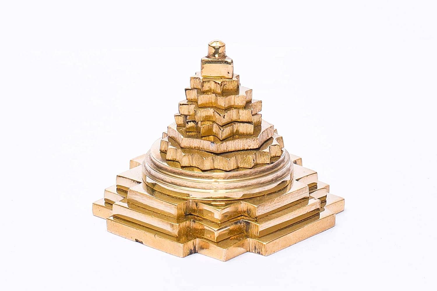 Rudradivine Brass meru Shree Yantra 2x2 Inch for Success FULFILMENTS Enormous Wealth Luck Power Prosperity Correcting VAASTU DOSH Financial Stability Brass Meru Shree Yantra Rudradivine Brass meru Shree Yantra 2x2 Inch for Success FULFILMENTS Enormous Wealth Luck Power Prosperity Correcting VAASTU DOSH Financial Stability Brass Meru Shree Yantra