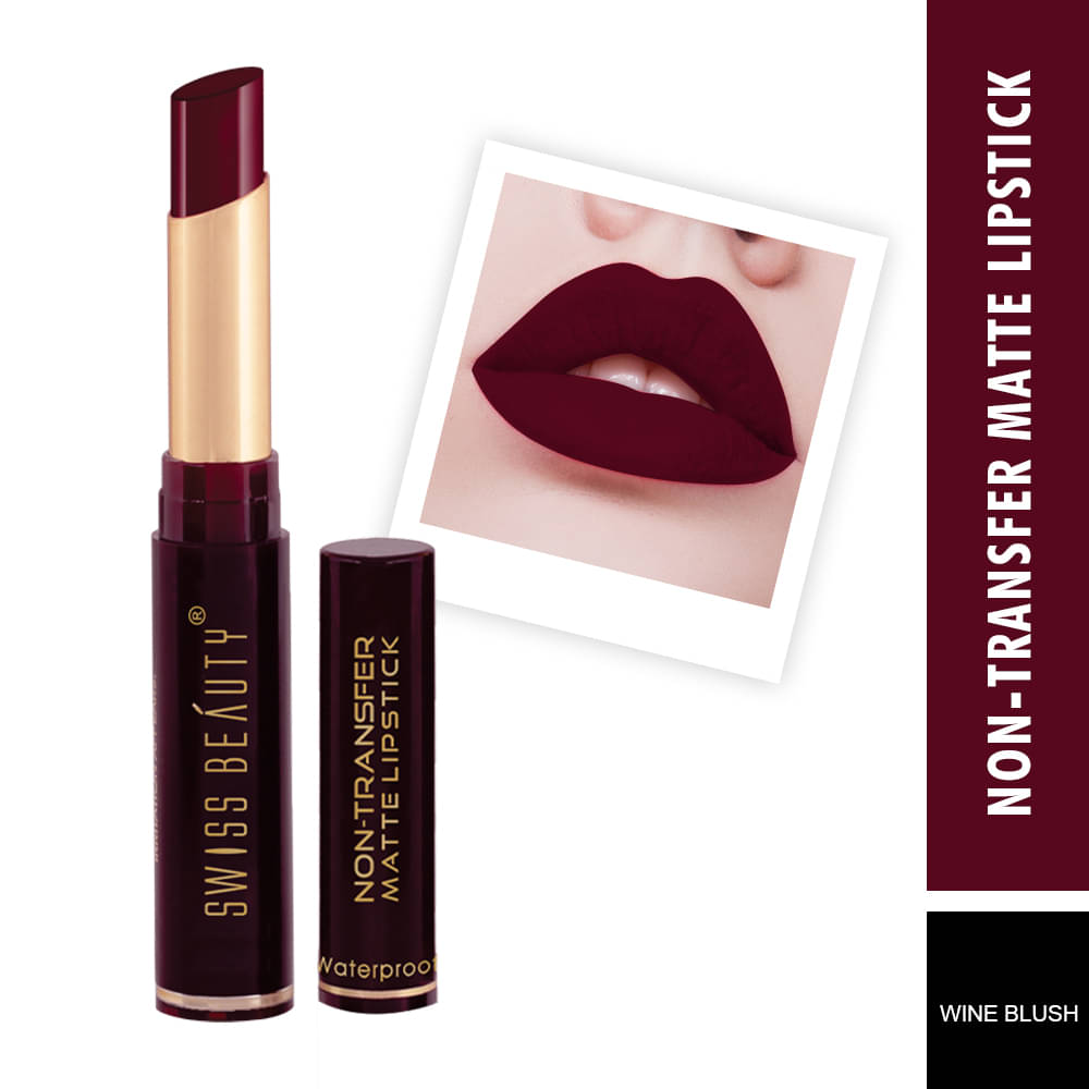     			Swiss Beauty Waterproof, Non-Transfer Lipstick (Wine Blush), 2gm
