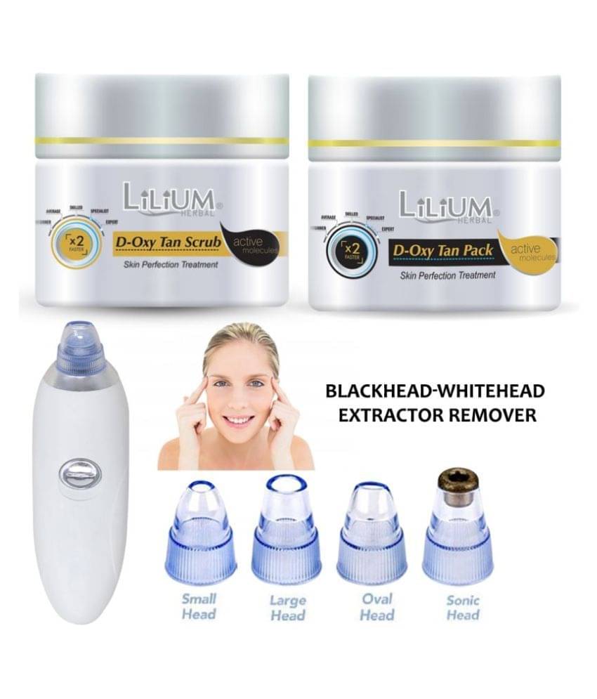 Lilium D-OXY Tan Scrub & Face Pack With Blackheads Remover Tool Facial Kit 275 g Pack of 3     			Lilium D-OXY Tan Scrub & Face Pack With Blackheads Remover Tool Facial Kit 275 g Pack of 3