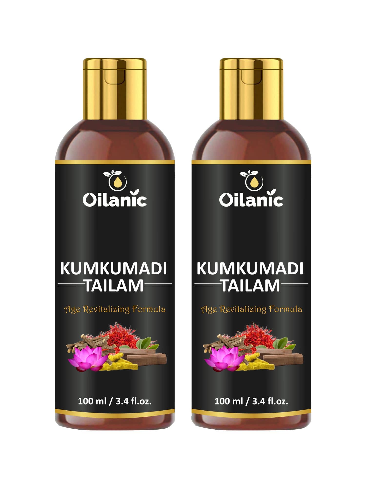 Oilanic  Kumkumadi Tailam For Glowing & Radiant Skin Face Serum 200 mL Pack of 2