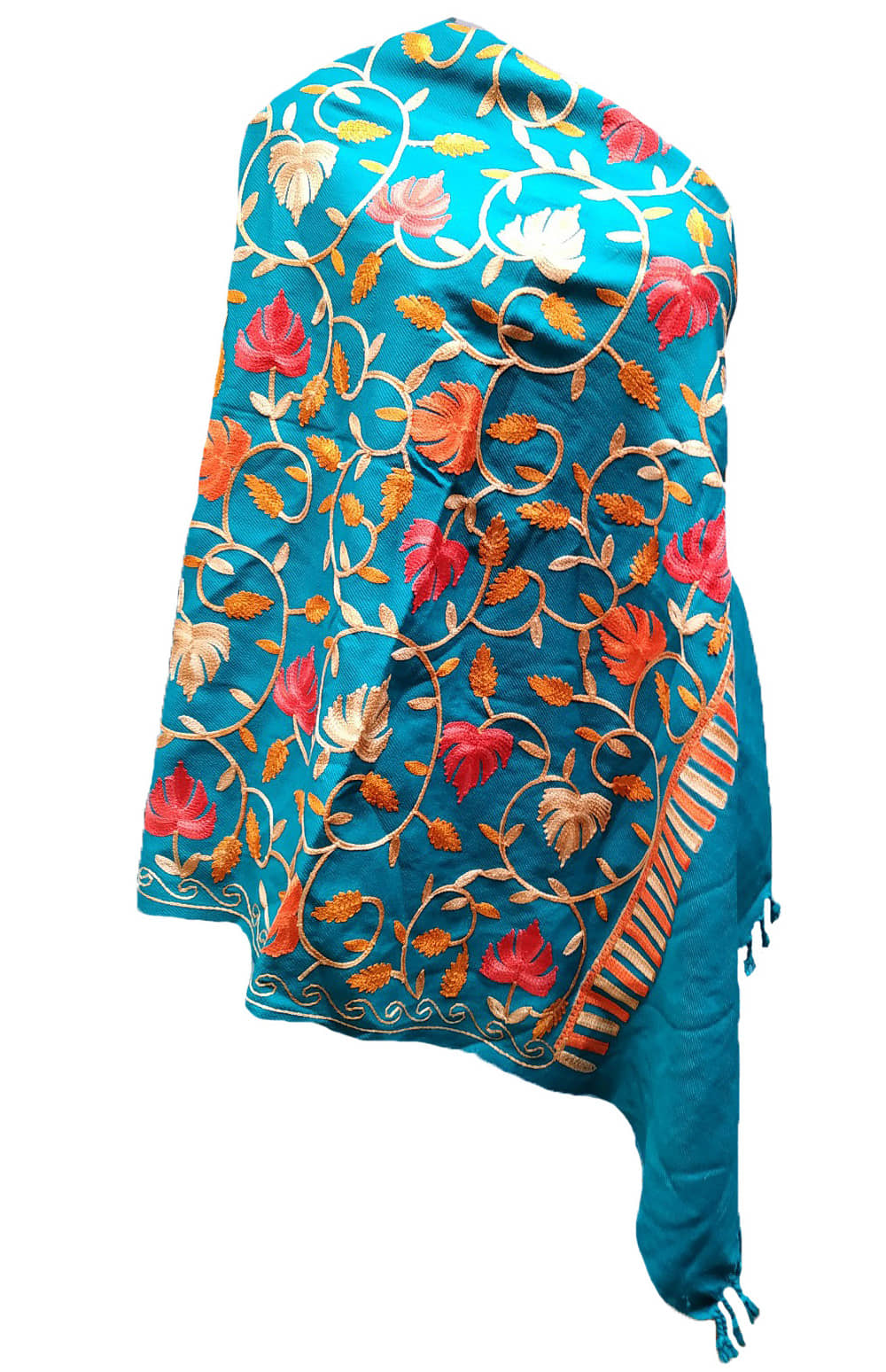 Soul Essence Blue Floral Wool Stoles - Dupattas & Shawls | Buy online on ZillyBuy