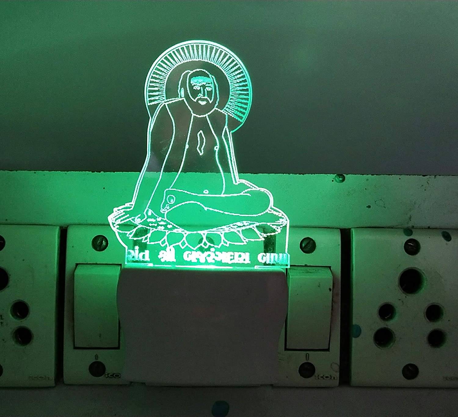 UKANI 3D Illusion BAPA SITARAM (BAJRANGDAS BAPA) Design Acrylic Night Lamp Multi - Pack of 1 UKANI 3D Illusion BAPA SITARAM (BAJRANGDAS BAPA) Design Acrylic Night Lamp Multi - Pack of 1