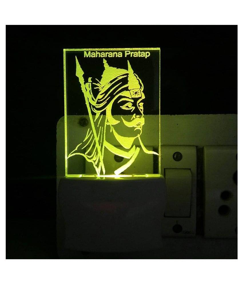     			UKANI 3D Maharana Pratap Acrylic Night Lamp with 7 Color Changing Night Lamp Multi - Pack of 1