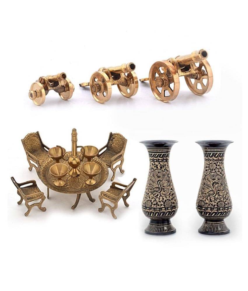     			Vivan Creation Beige Brass Handicraft Showpiece - Pack of 3