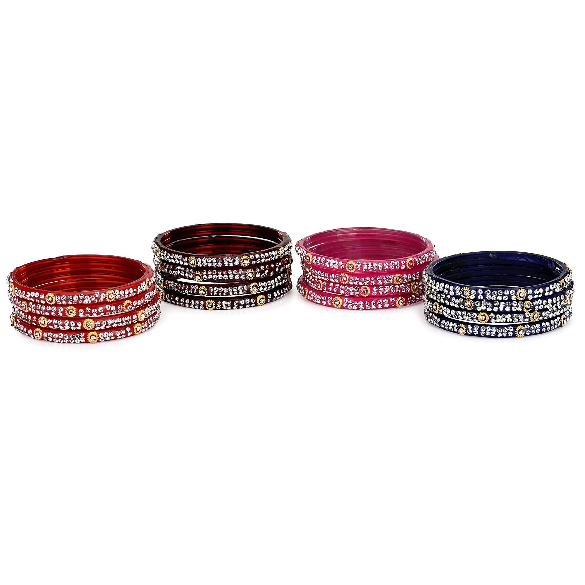 AFAST Designer Bridal Glass Bangle/ Kada Set For Party Marriage, And Function, Ornamented, Colorful -S12 AFAST Designer Bridal Glass Bangle/ Kada Set For Party Marriage, And Function, Ornamented, Colorful -S12