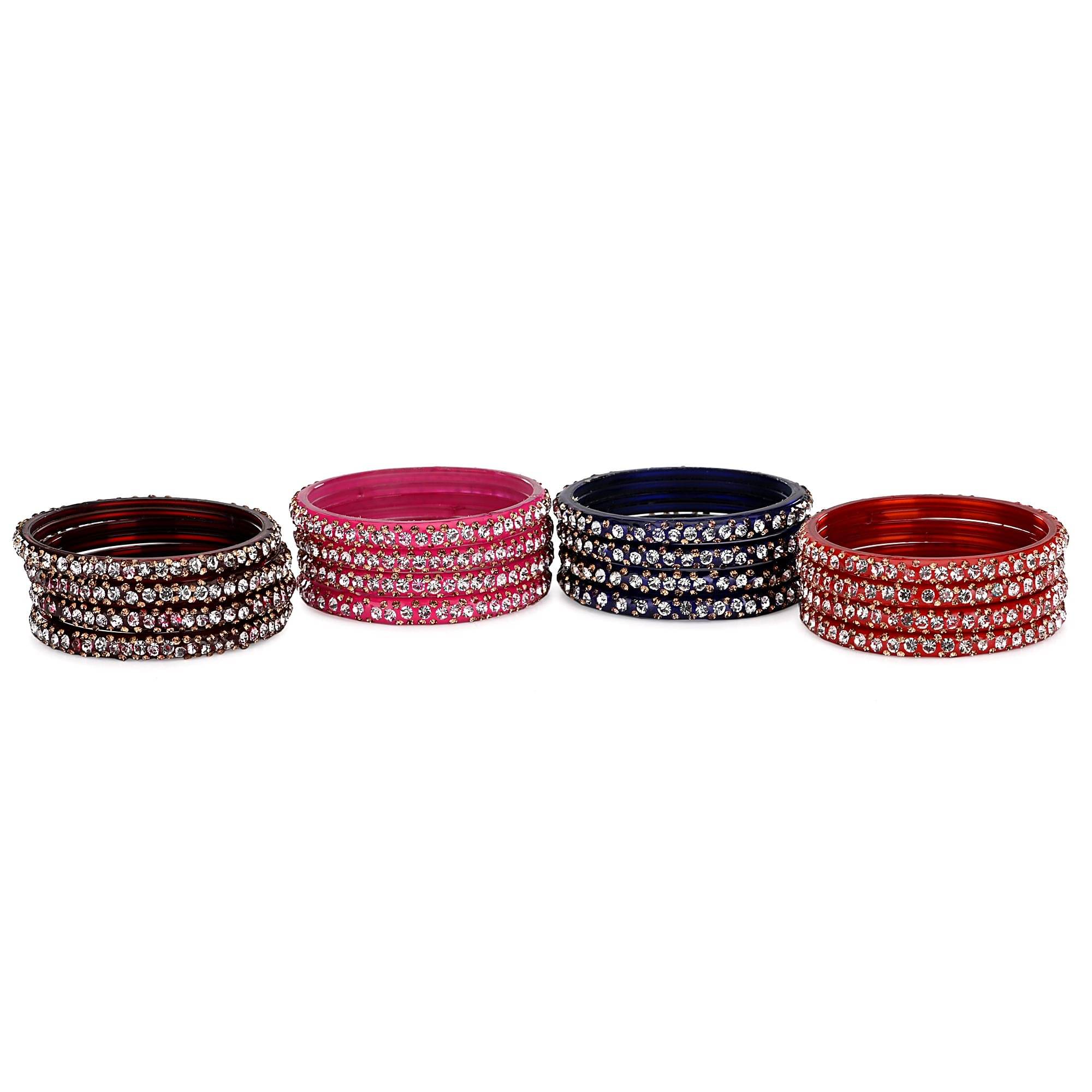     			AFAST Designer Bridal Glass Bangle/ Kada Set For Party Marriage, And Function, Ornamented, Colorful -S17