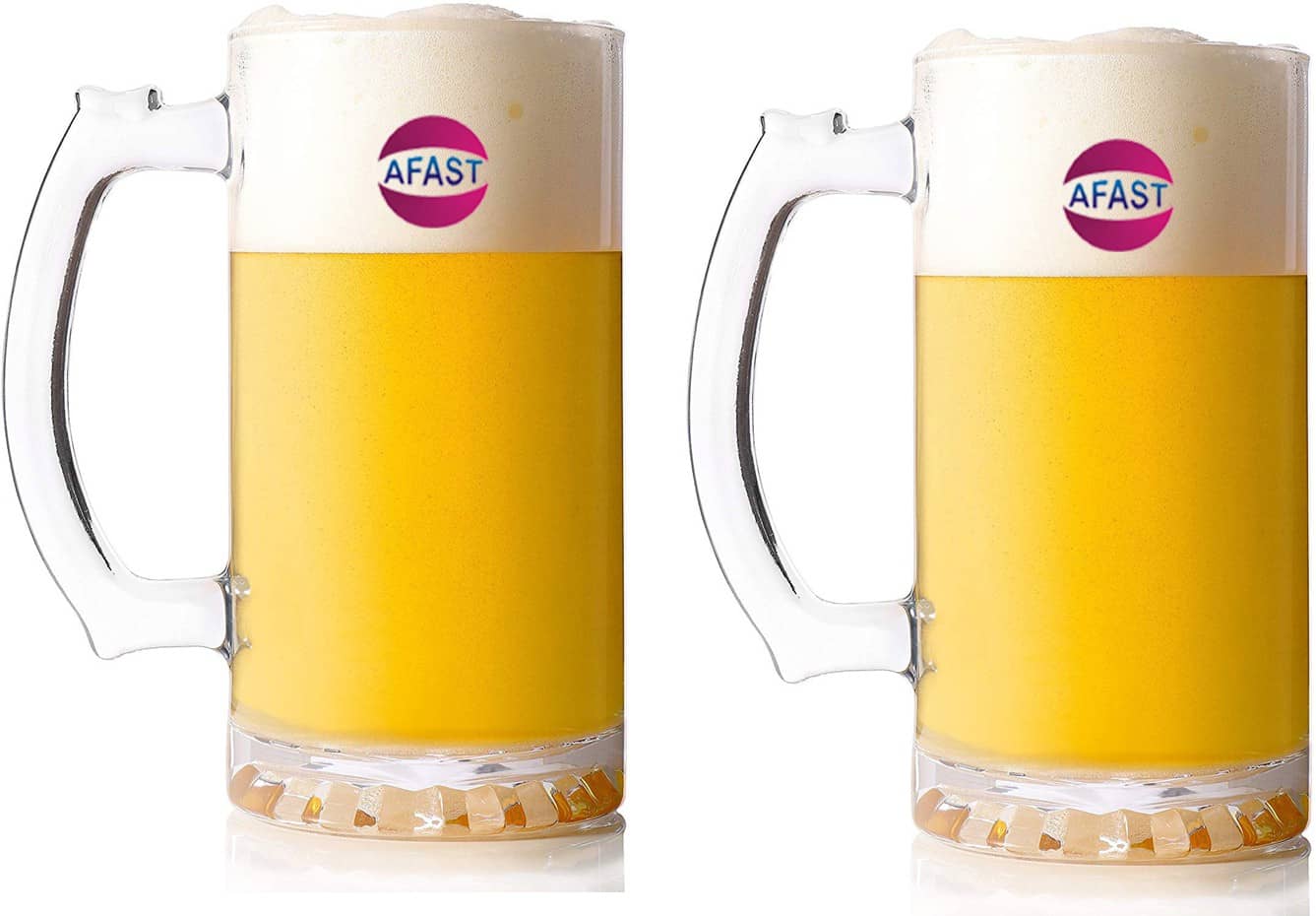 Afast Beer Mug Glasses Set,  450 ML - (Pack Of 2)