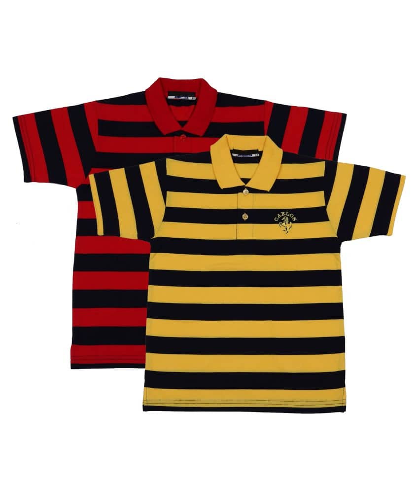 NEUVIN Pack of 2 Boys Cotton Blend T-Shirt ( Multi Color )