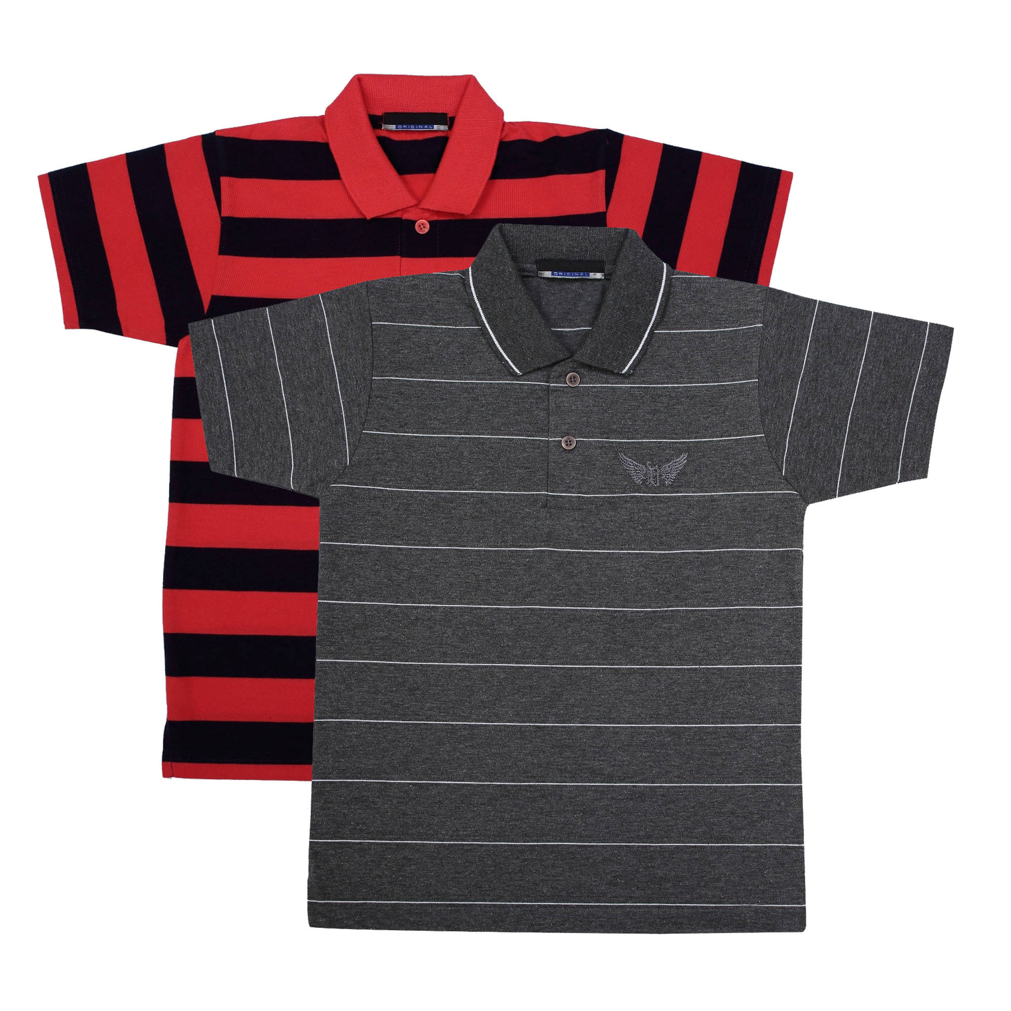     			NEUVIN Pack of 2 Boys Cotton Blend Polo T-Shirt ( Multi Color )