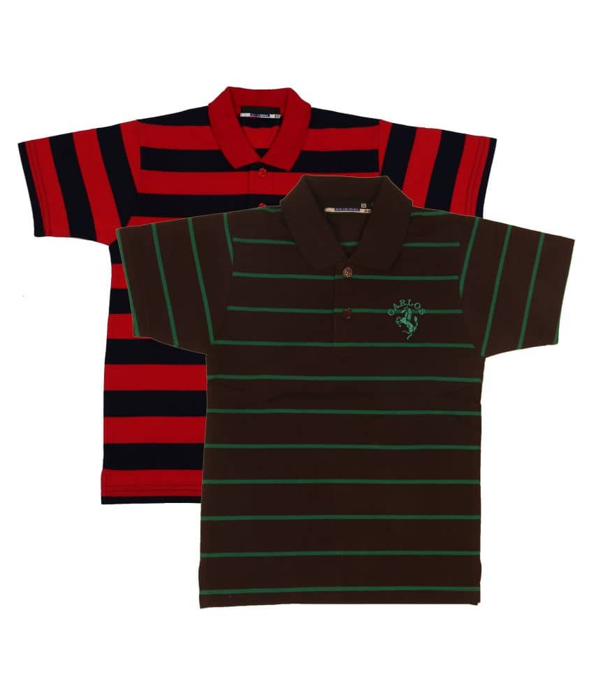 NEUVIN Baby Boys Cotton Polos ( Multi )