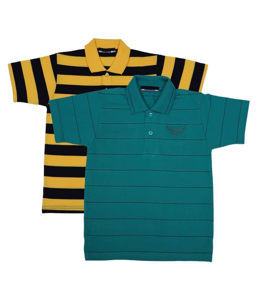 NEUVIN Pack of 2 Boys Cotton Blend T-Shirt ( Multi Color )
