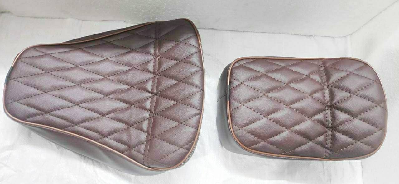 Seat Cover Diamond Stitch Brown With Heavy Foaming For Royal Enfield Classic 350/500 Seat Cover Diamond Stitch Brown With Heavy Foaming For Royal Enfield Classic 350/500