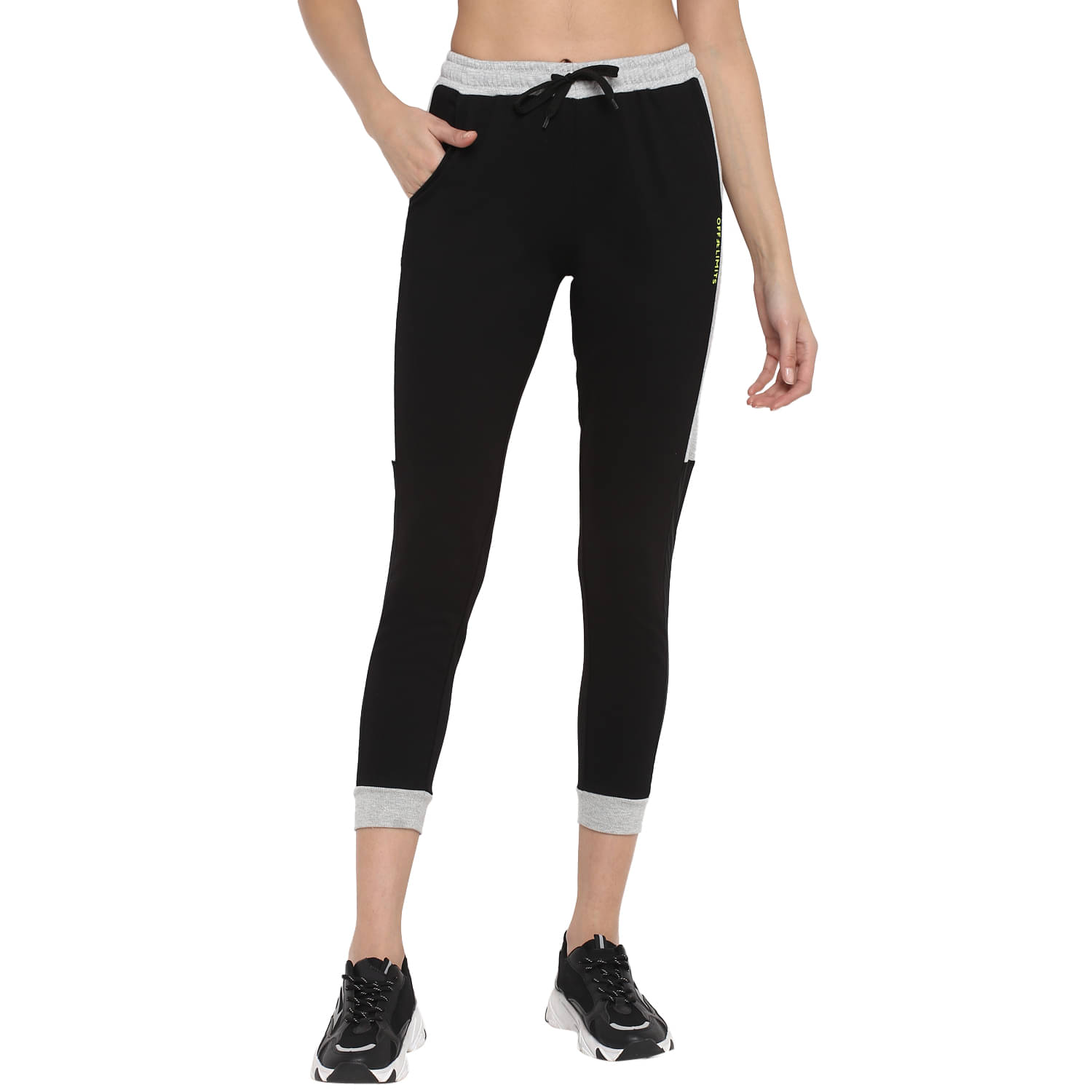     			OFF LIMITS Black Polyester Trackpants