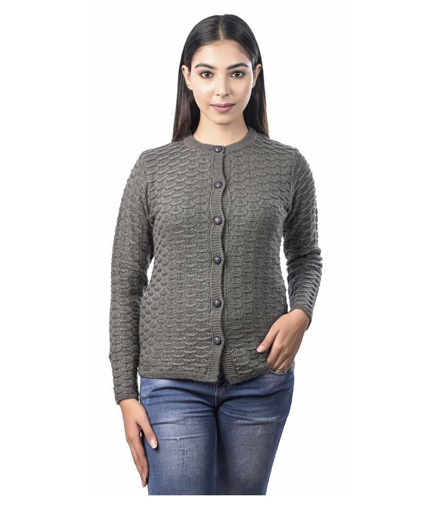 Ogarti Acrylic Grey Buttoned Cardigans
