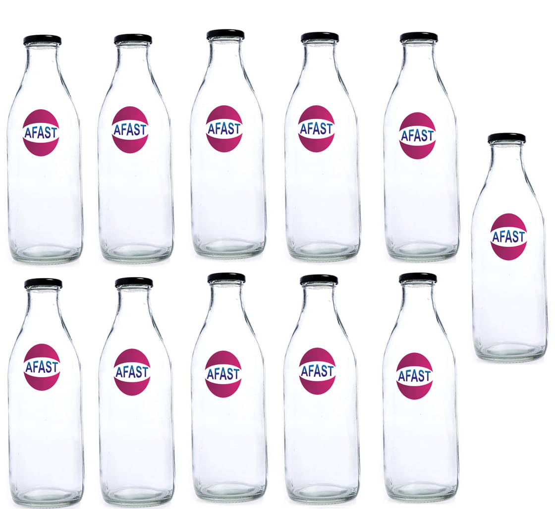     			Afast Glass Storage Bottle, Clear, Pack Of 11, 1000 ml