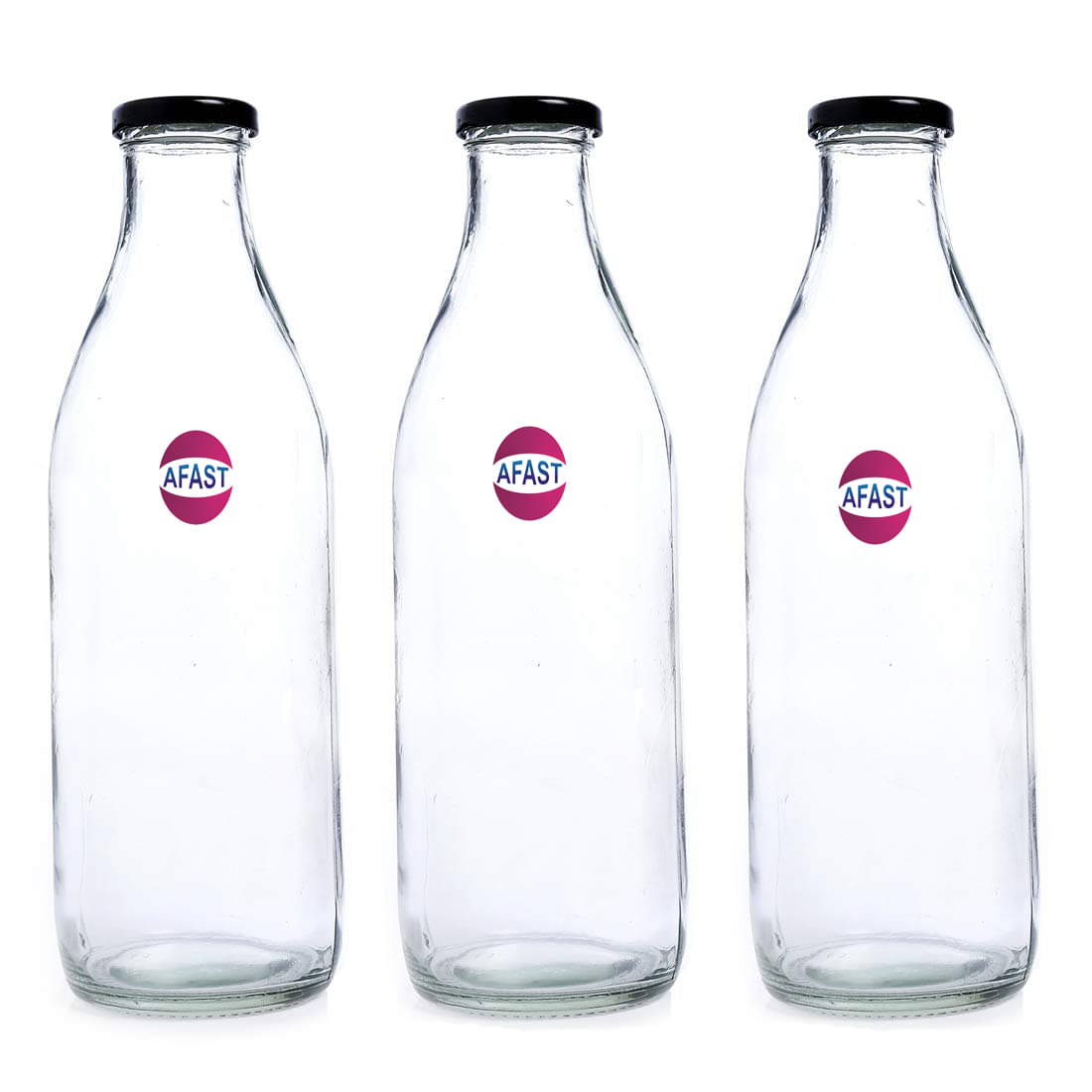    			Afast Glass Storage Bottle, Clear, Pack Of 3, 300 ml