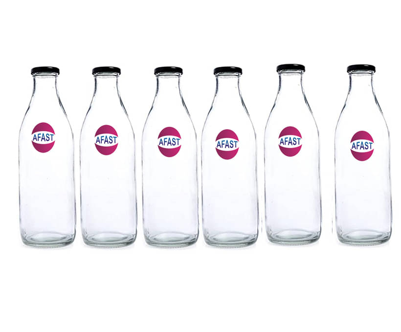     			Afast Glass Storage Bottle, Clear, Pack Of 6, 300 ml