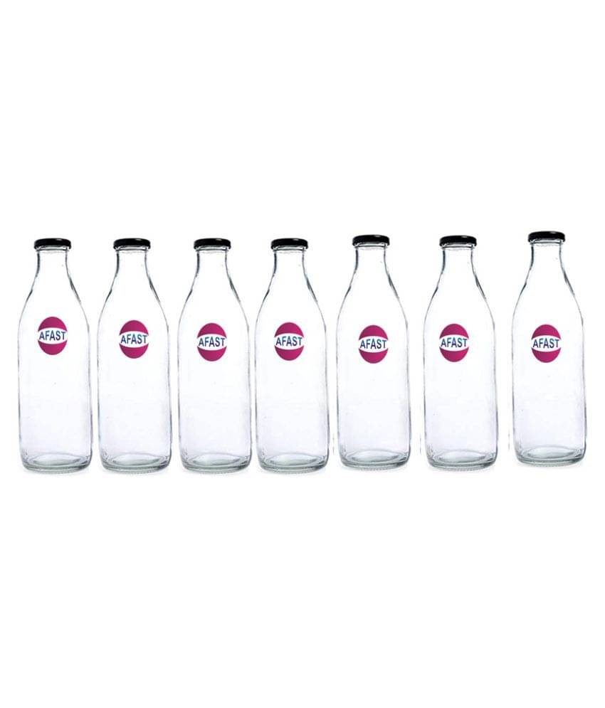     			Afast Glass Storage Bottle, Clear, Pack Of 7, 300 ml