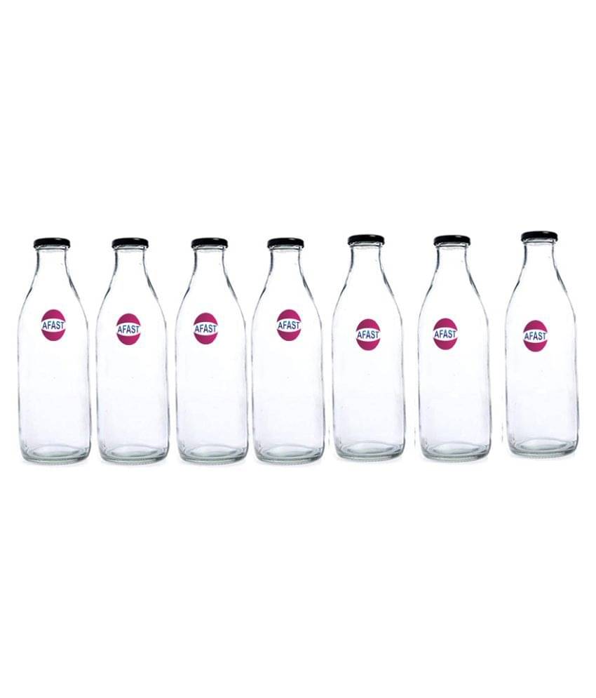     			Afast Glass Storage Bottle, Clear, Pack Of 7, 300 ml