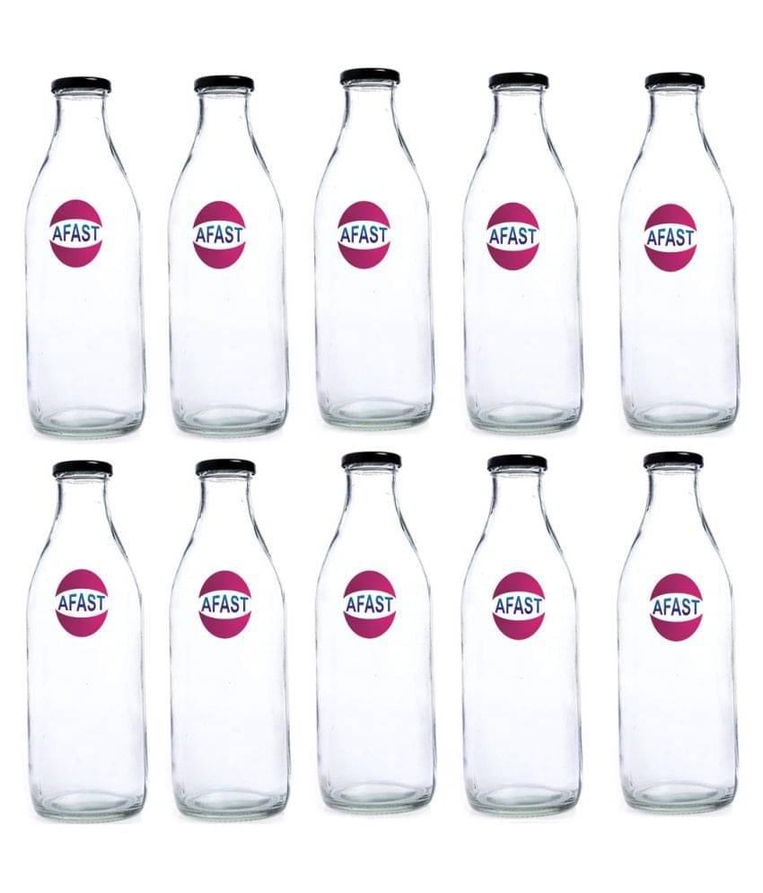     			Afast Glass Storage Bottle, Clear, Pack Of 10, 500 ml