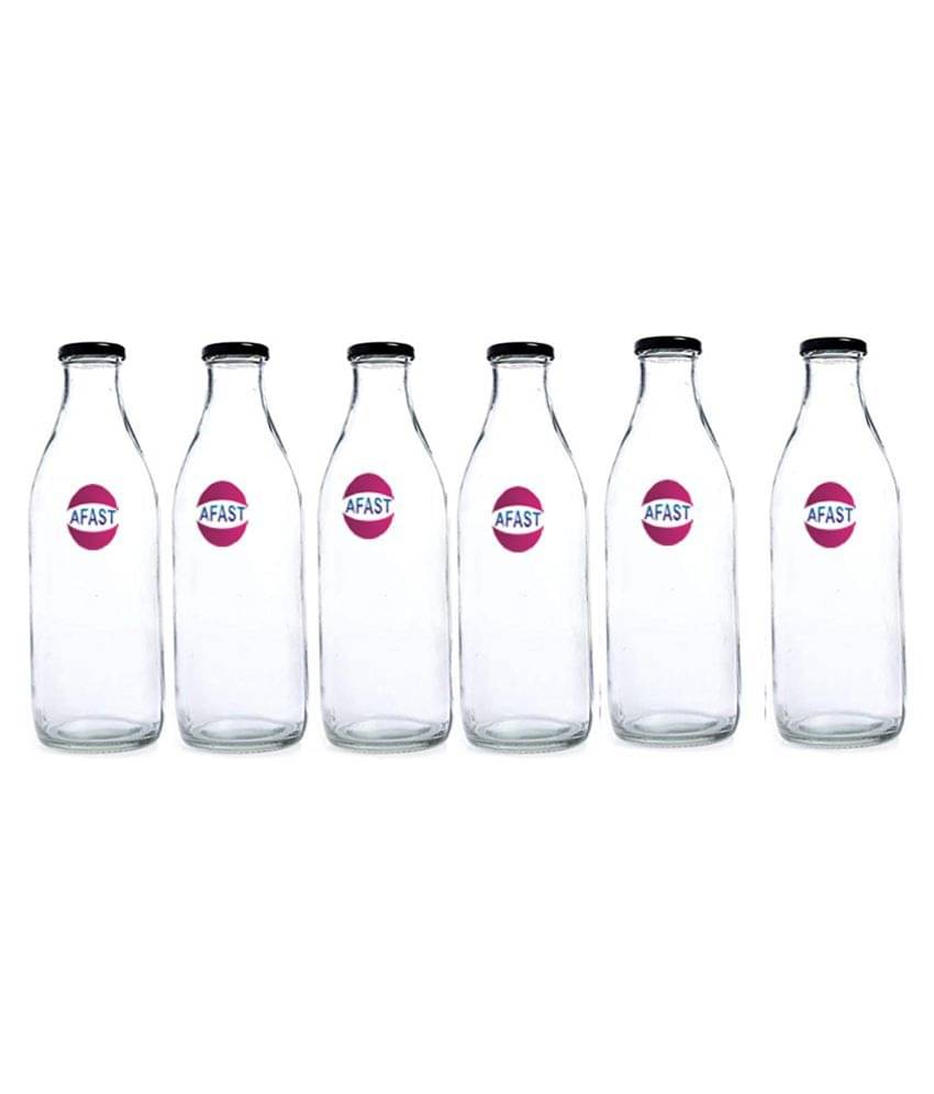     			Afast Glass Storage Bottle, Clear, Pack Of 6, 500 ml