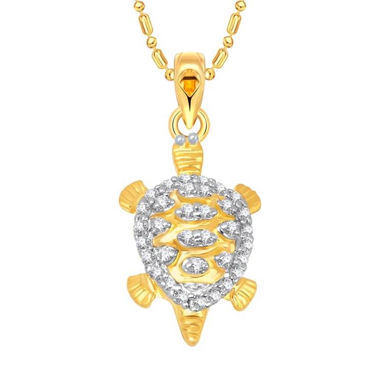     			Vighnaharta Tortoise CZ Rhodium Alloy Pendant for Men Women - [VFJ01116PG]