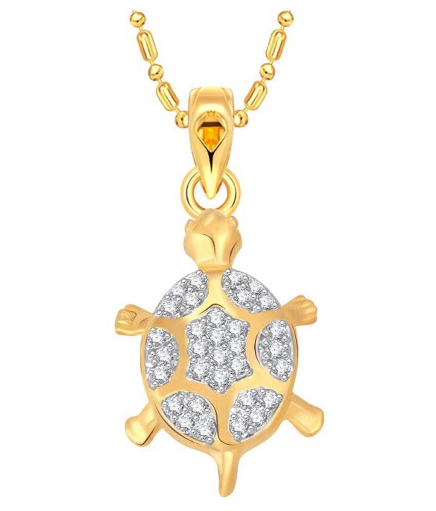    			Vighnaharta Tortoise CZ Rhodium Alloy Pendant for Men Women - [VFJ01120PG]
