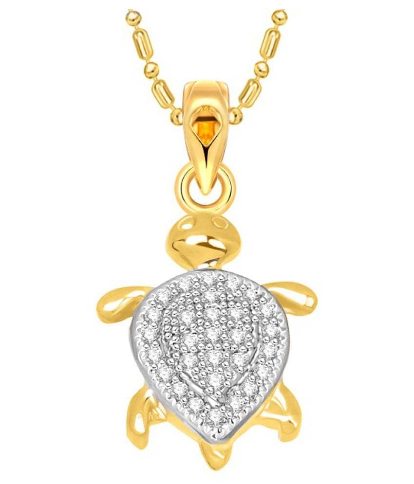     			Vighnaharta Tortoise CZ Rhodium Alloy Pendant for Men Women - [VFJ01122PG]