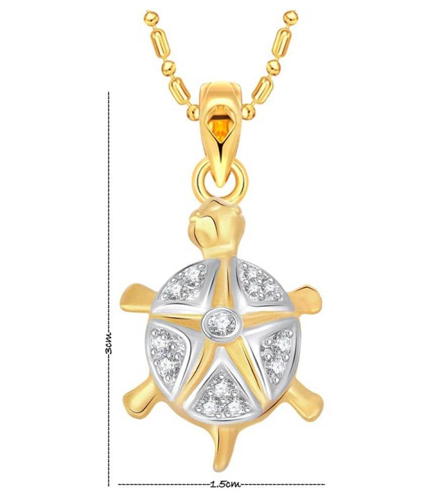     			Vighnaharta Tortoise CZ Rhodium Alloy Pendant for Men Women - [VFJ01121PG]