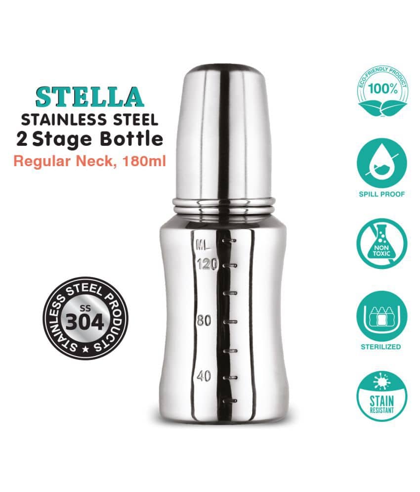 Buddsbuddy - Silver 180 ml Feeding Bottle (Pack of 1)