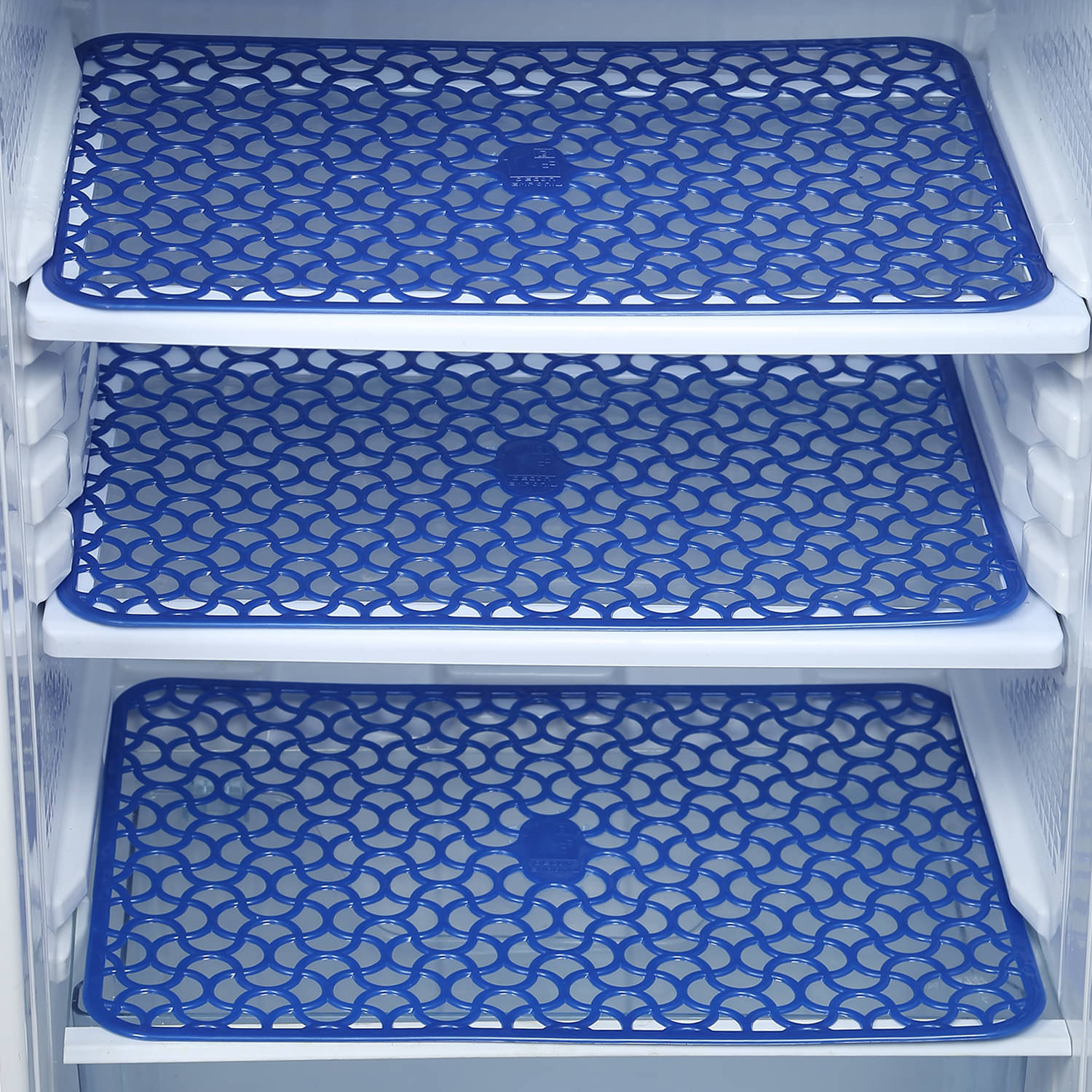     			E-Retailer Set of 3 PVC Blue Fridge Mats