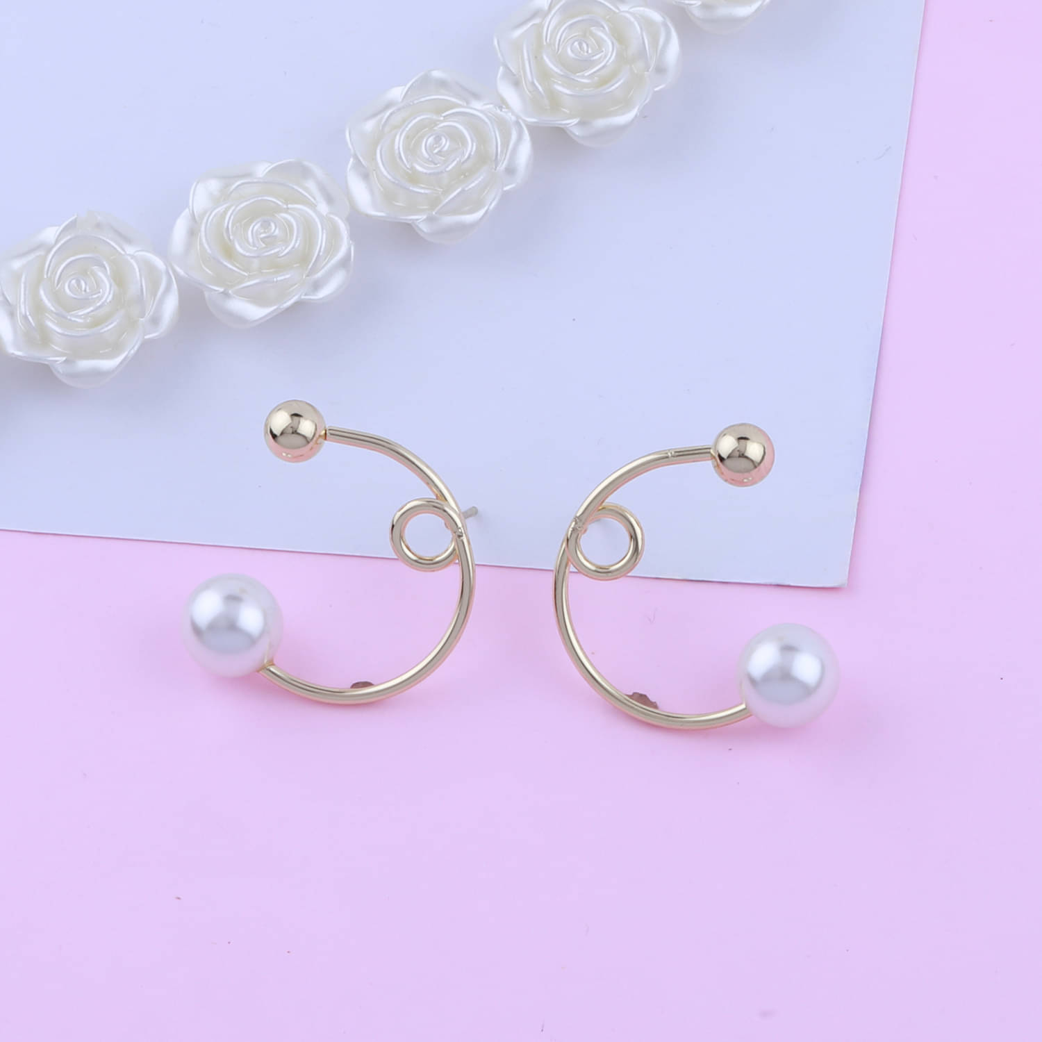     			SILVER SHINE  Party Wear Antique Pearl Stud Earring For Women Girl