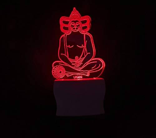     			UKANI 3D Shree HanumanJi Maharaj Design Night Lamp Fo Home/Gift Night Lamp Multi - Pack of 1
