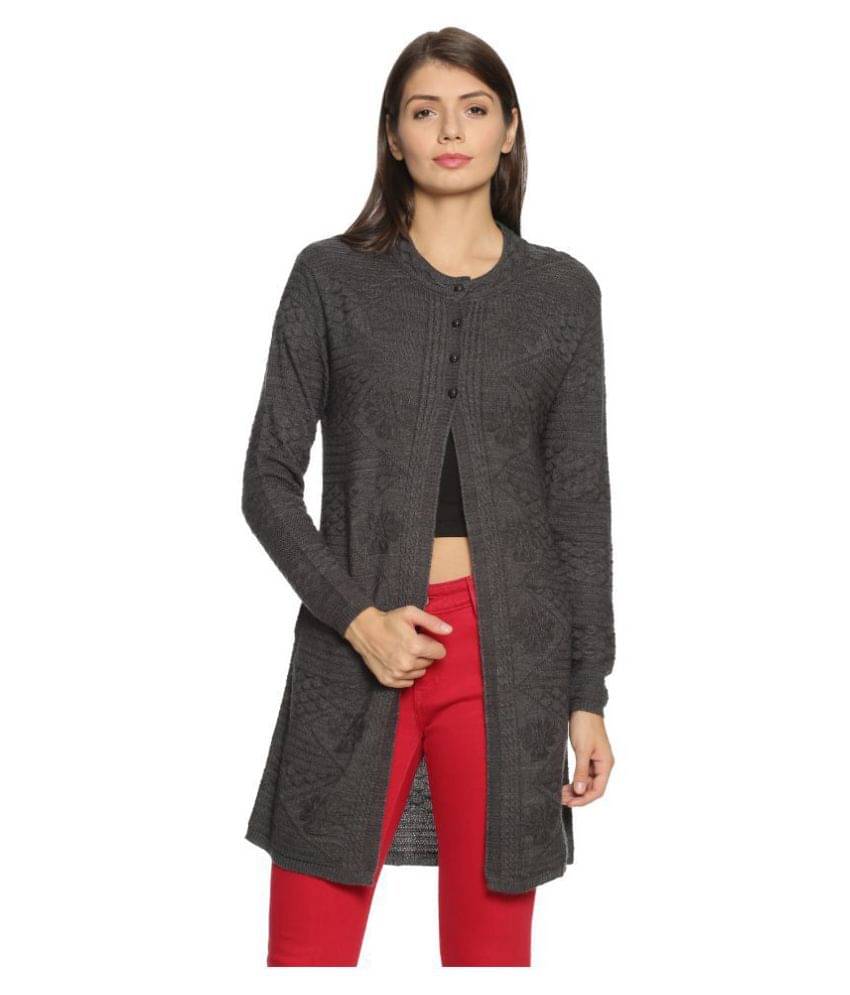     			Clapton Acrylic Grey Buttoned Cardigans