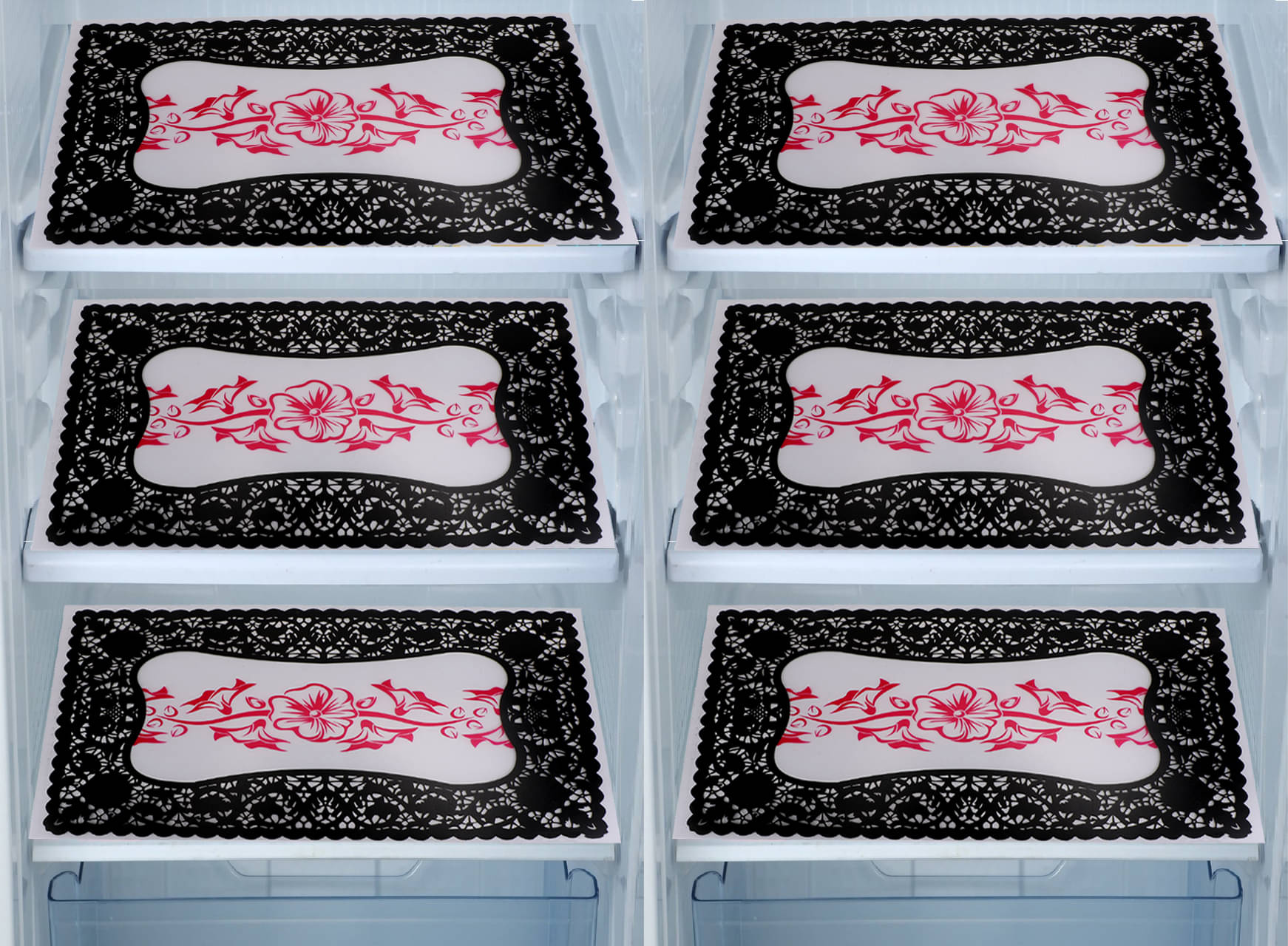     			E-Retailer - Multicolor PVC Fridge  Mats (Pack of 6)